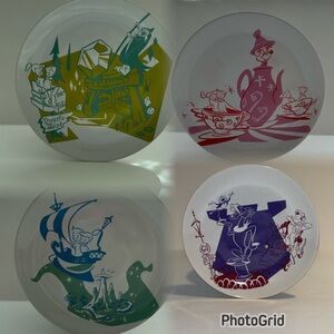 Disney Parks Magic Kingdom 50th Anniversary 4 Plate Set designed by Kevin & Jody